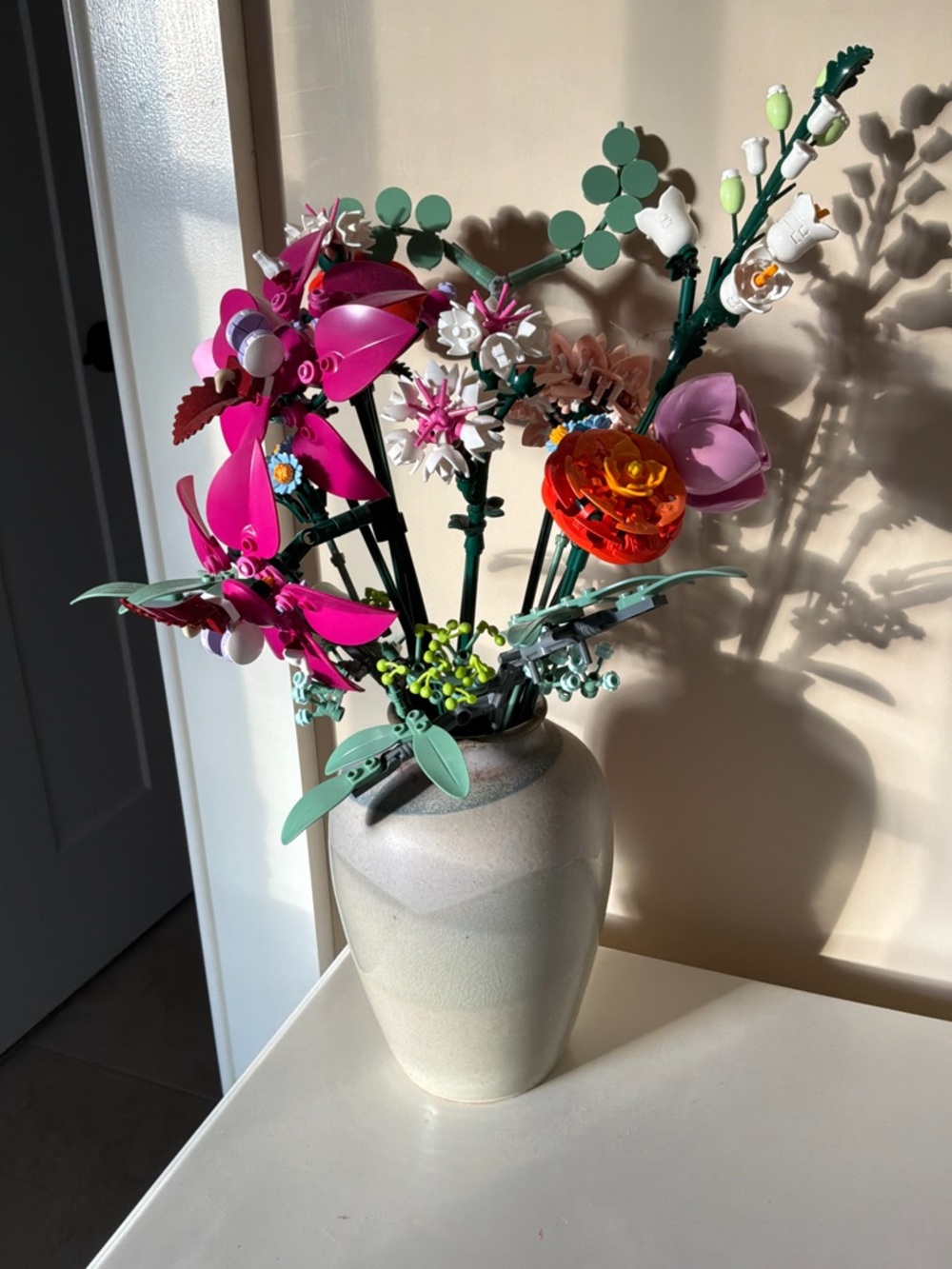 Lego Bright Pink, Red, Green and White Floral Bouquet